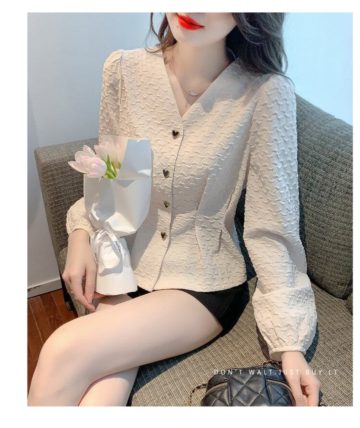 【tops】Vネックシャツトップス　M28618