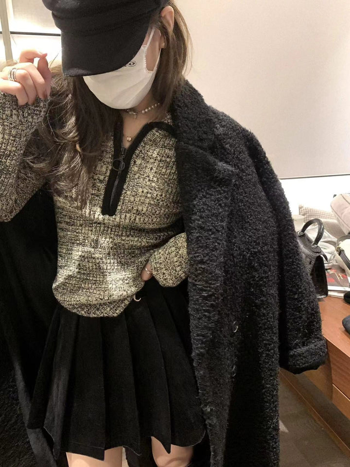 【tops】ファスナーニットトップス　M26552