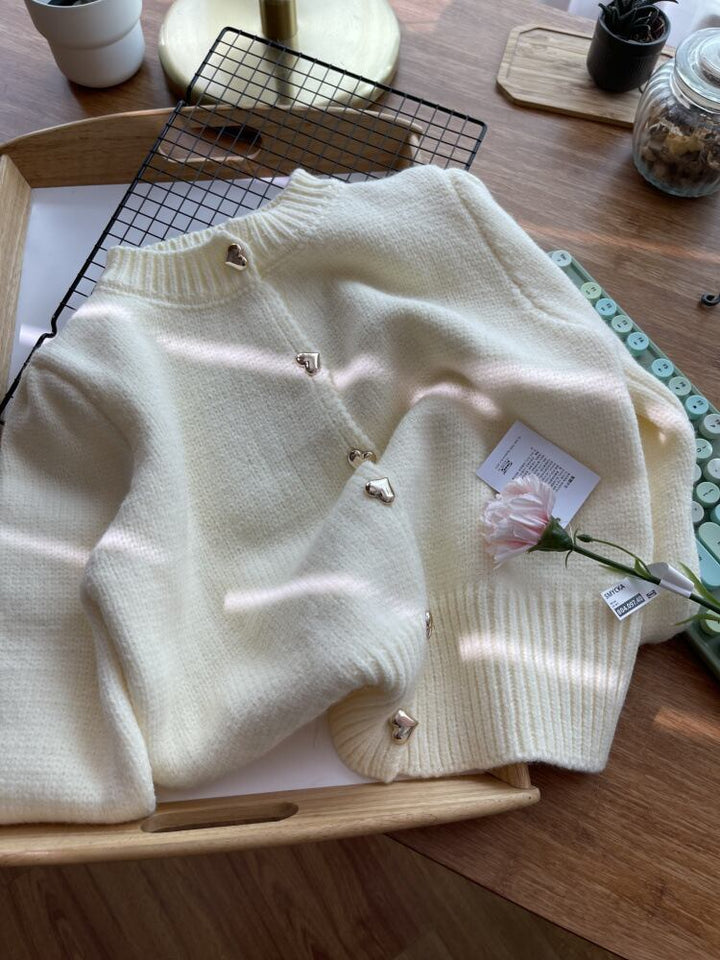 【outer】クルーネックニットカーデ　M18108