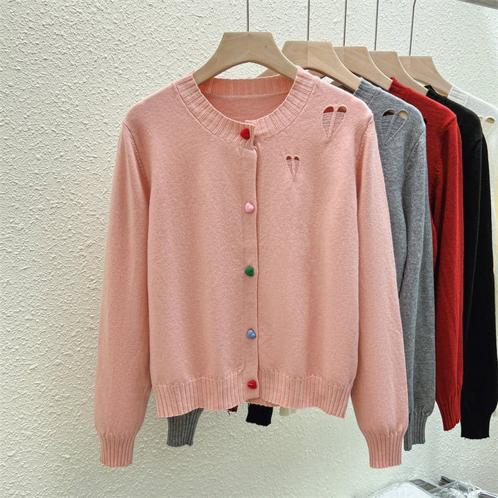 【outer】ボーダー柄デザインニットカーデ　M26815