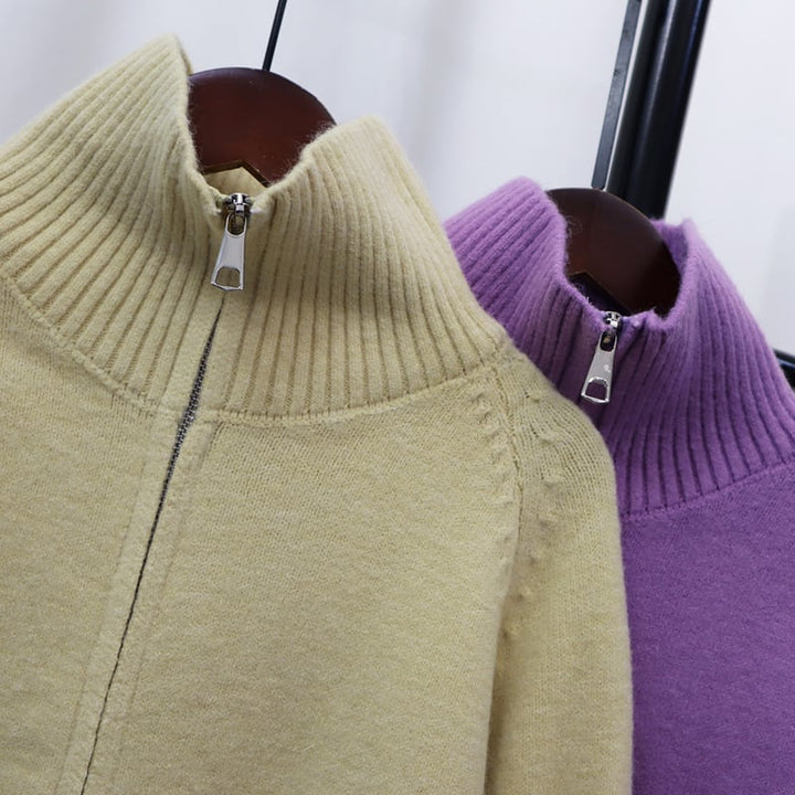 【outer】ファスナーニットカーデ　M27437
