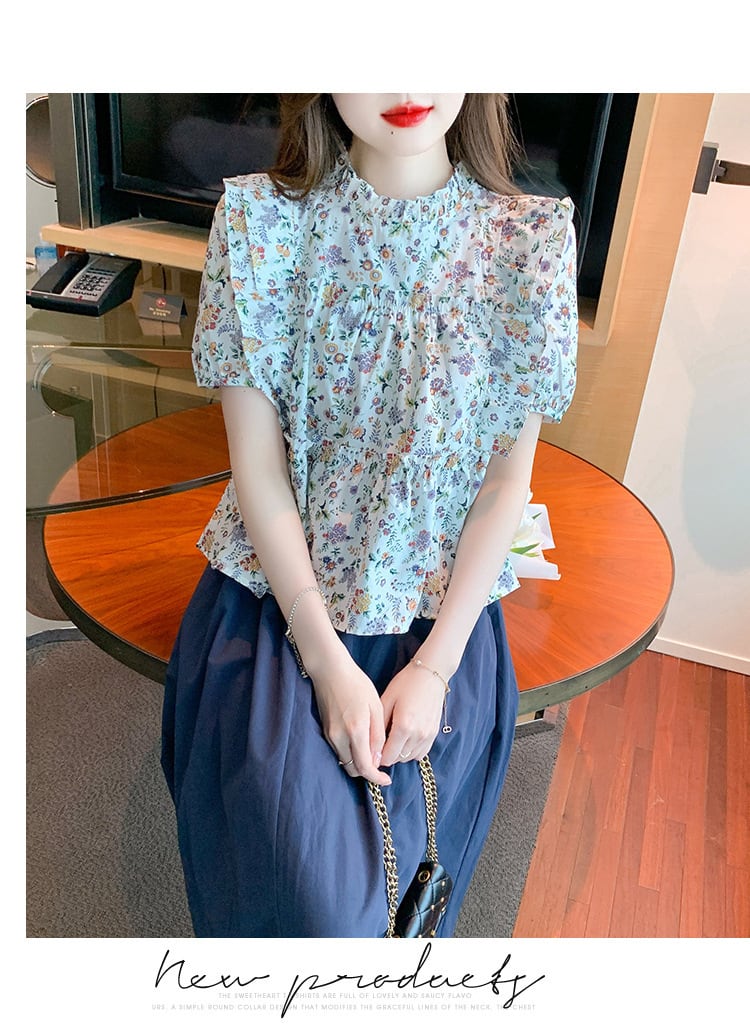 【set】人気を独占中 2点セット花柄シャツトップス+スカート　M17084