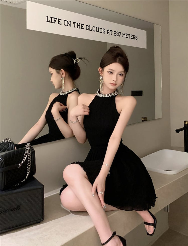 【dress】ビジューノースリーブワンピース　M24140