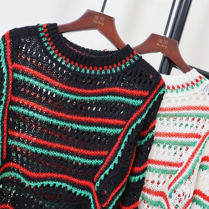 【tops】カットワークニットセーター　M26707