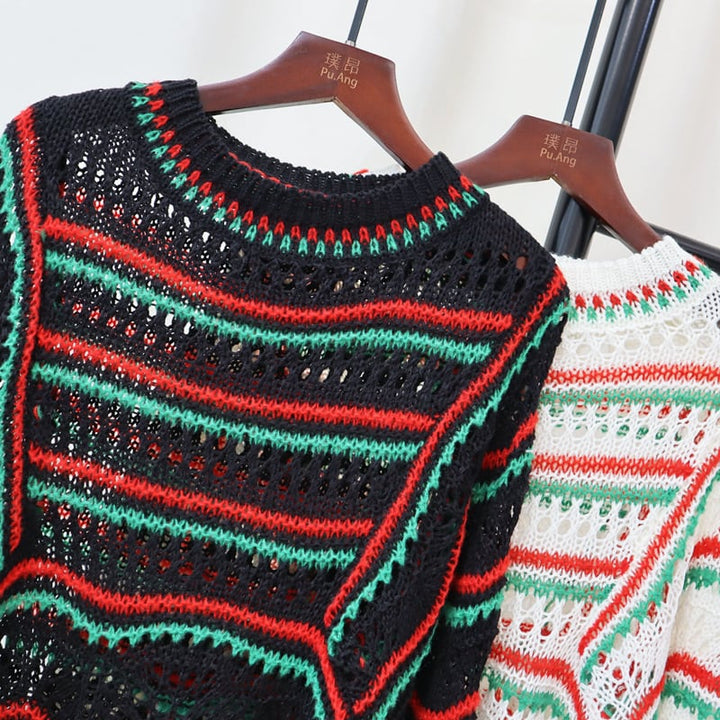 【tops】カットワークニットセーター　M26707