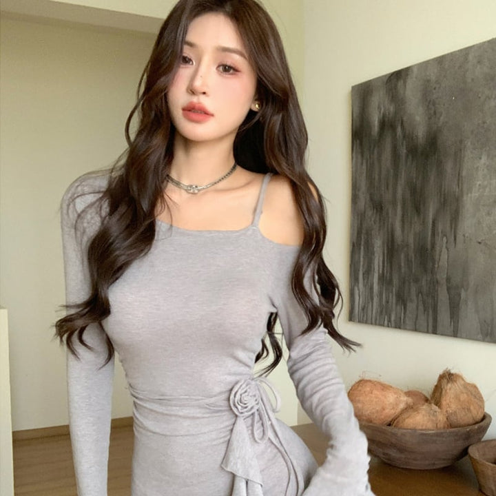【dress】ワンショルダーミニワンピース Q6913