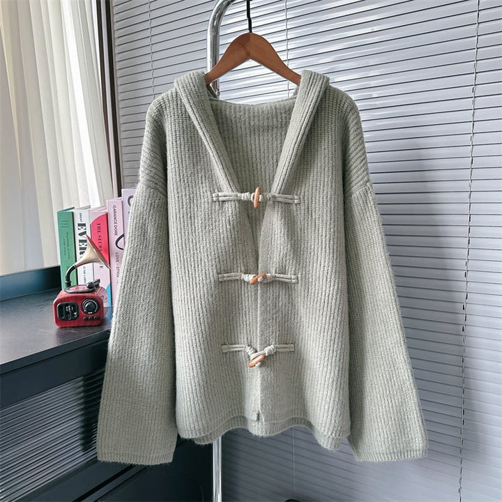 【outer】フード付きニットカーデ　M26388