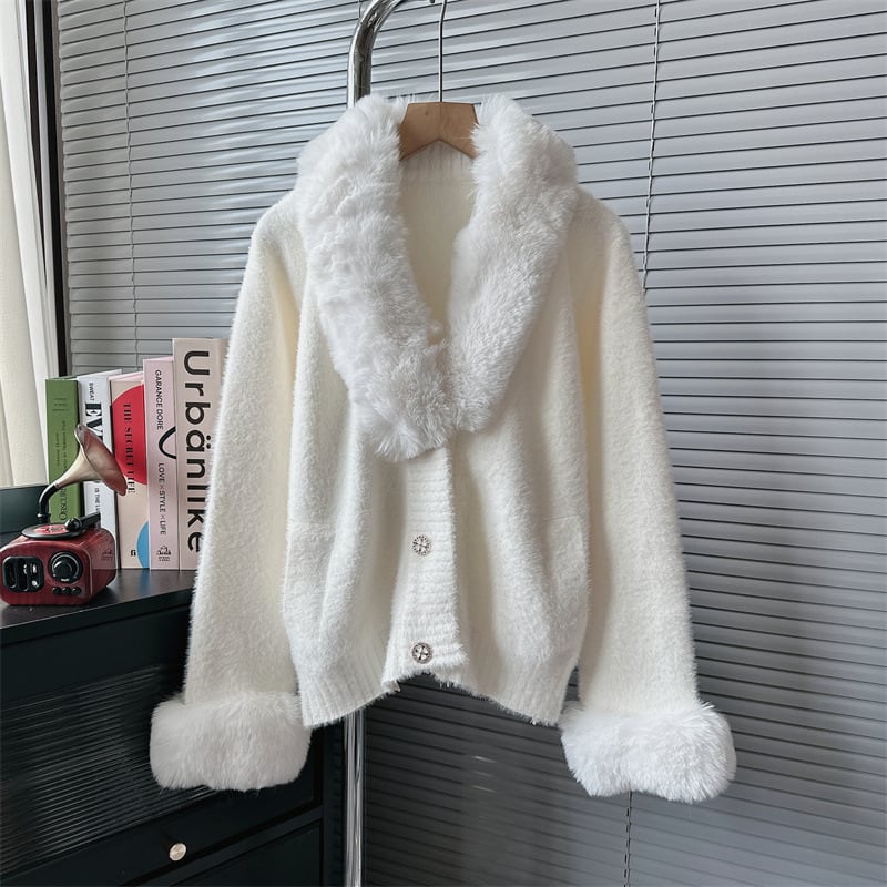 【outer】袖ファーニットカーデ　M18211