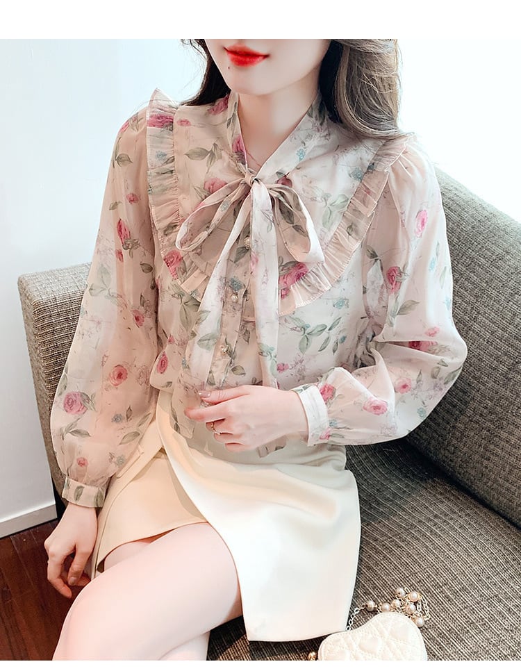 【tops】柔らかくて優しい印象スウィートシャツトップス　M17390