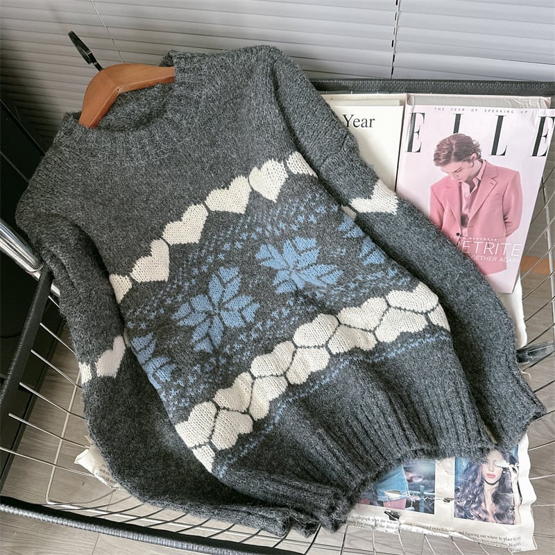 【tops】ジャカードニットセーター　M26883