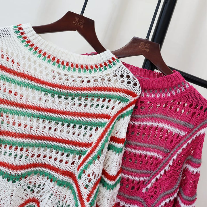 【tops】カットワークニットセーター　M25495