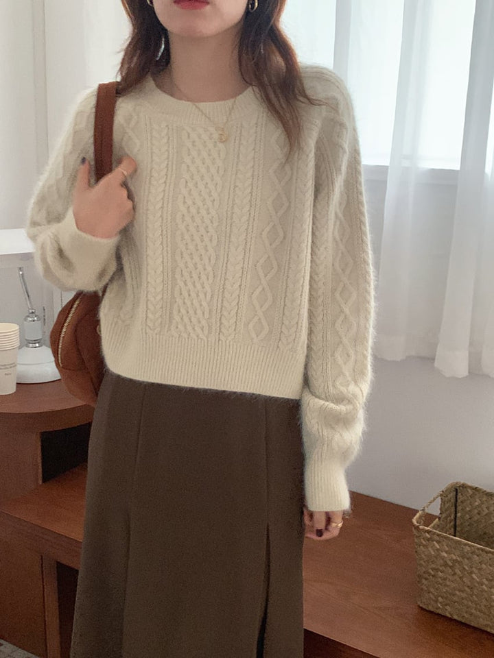 【tops】クルーネックニットセーター　M18167