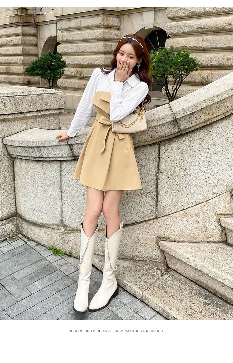 【dress】目立つ！エレガント切り替えワンピース着瘦せ　M17186