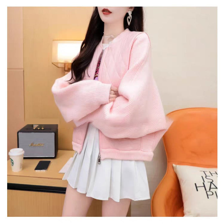 【outer】切り替えニットカーデ　M27024