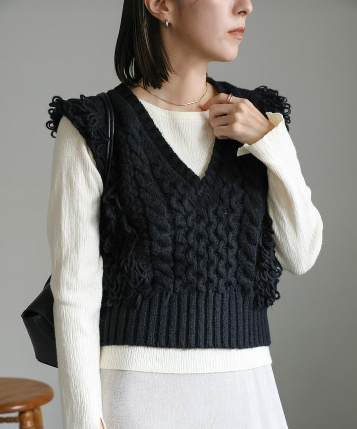 【tops】Vネックベスト　M26625
