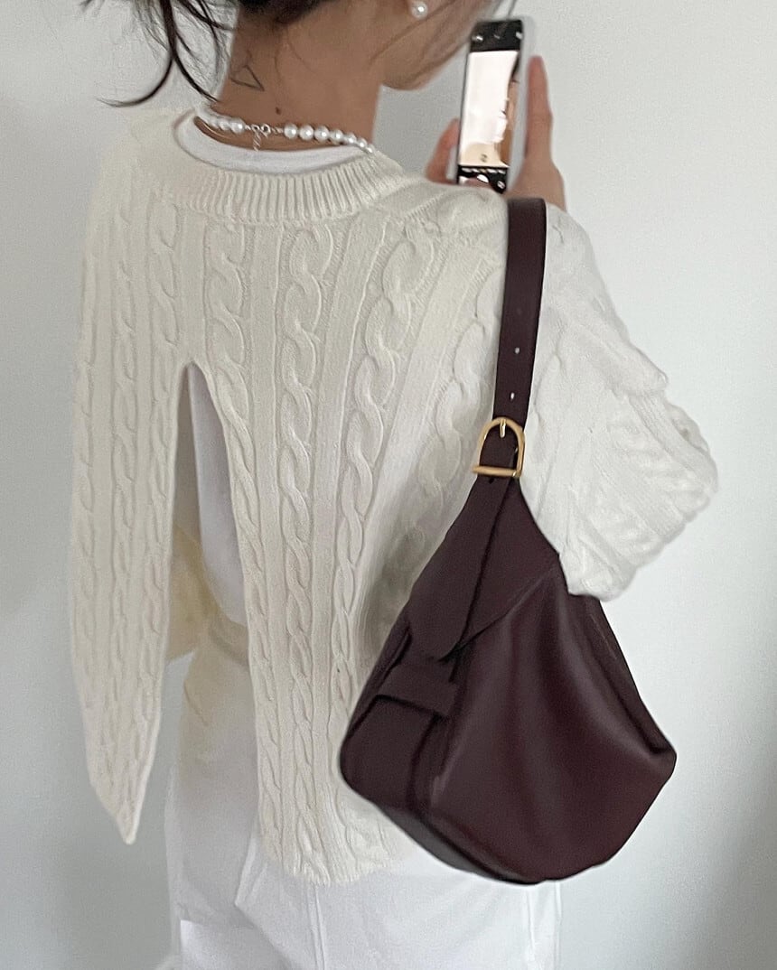 【tops】スリットニットセーター　M26841