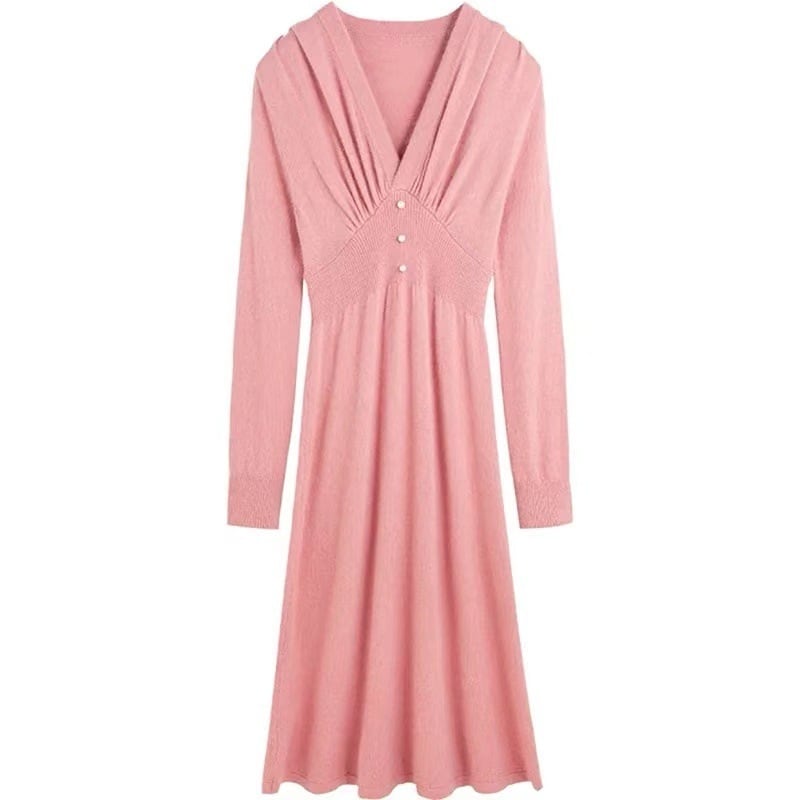 【dress】Vネックニットワンピース　M27409