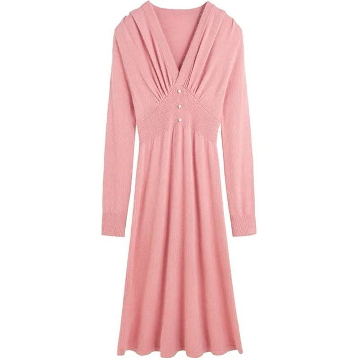 【dress】Vネックニットワンピース　M27409