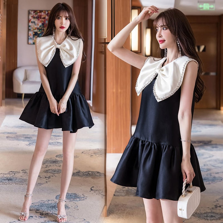 【dress】おしゃれ度高まるリボン付きデートワンピース　M16753