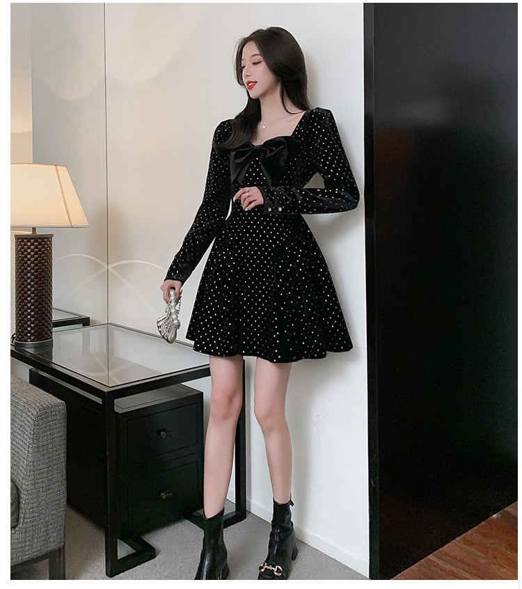 【dress】人気上昇中 chicリボン付きデートワンピース　M17314