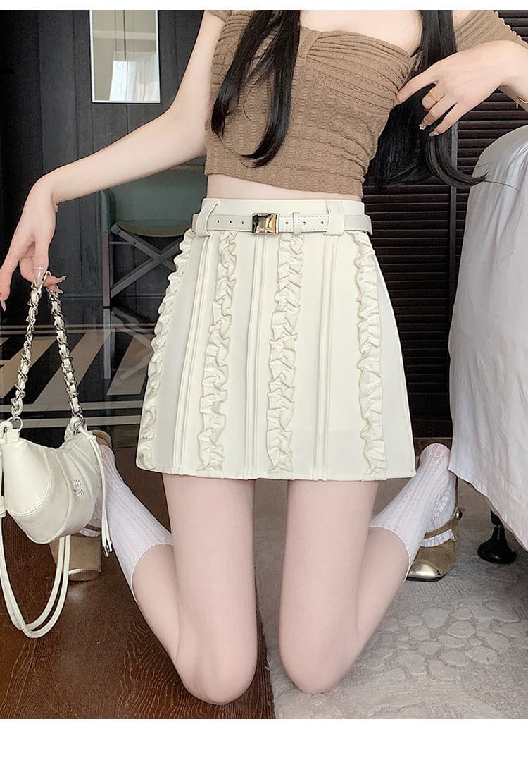 【bottoms】ハイウエストスカート　M29376