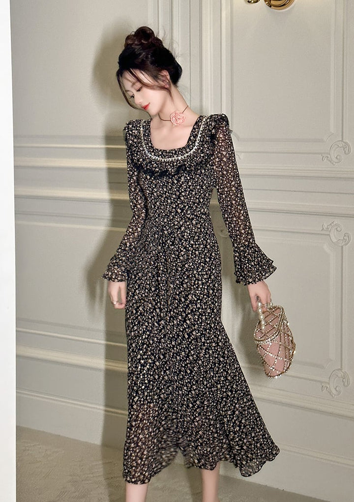 【dress】フリル花柄ワンピース　M27009