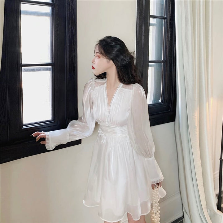【dress】パフスリーブワンピース　M29992