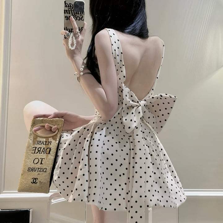 【dress】バックリボンミニワンピース　K0548