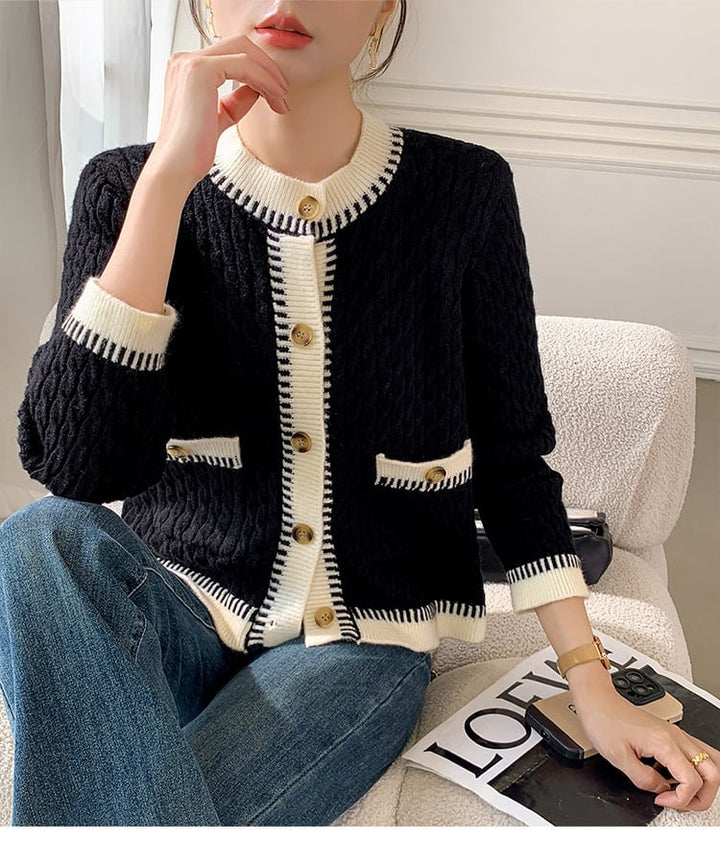 【outer】クルーネックニットカーデ　M27287