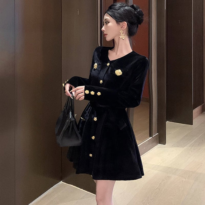 【dress】ベルベットワンピース　M26601