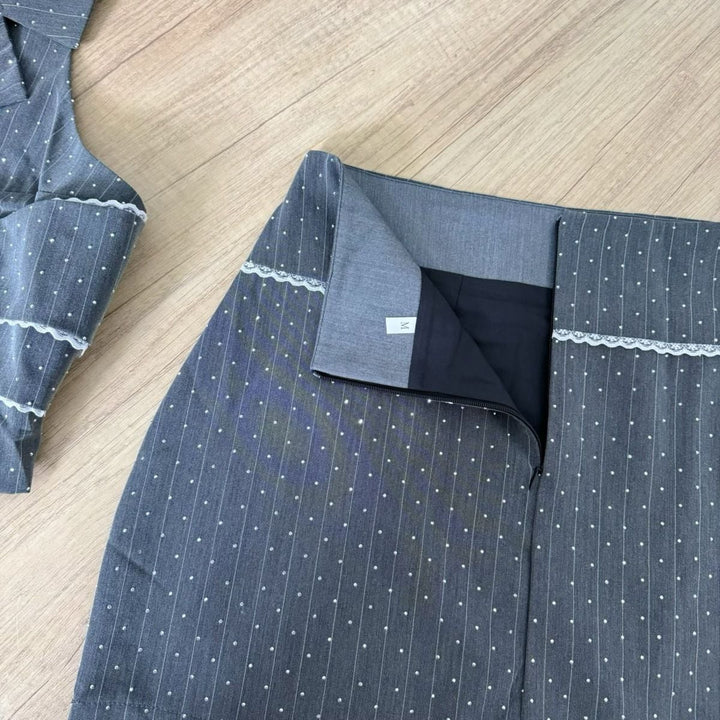 【set】ホルターネックトップス×スカートセット　M24417