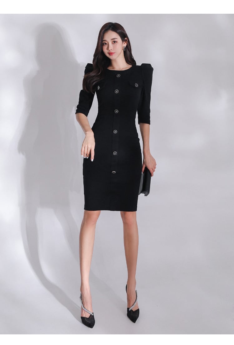 【dress】ボタンデザインデートワンピース　M26523