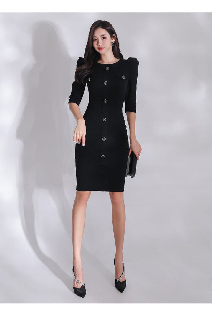 【dress】ボタンデザインデートワンピース　M26523