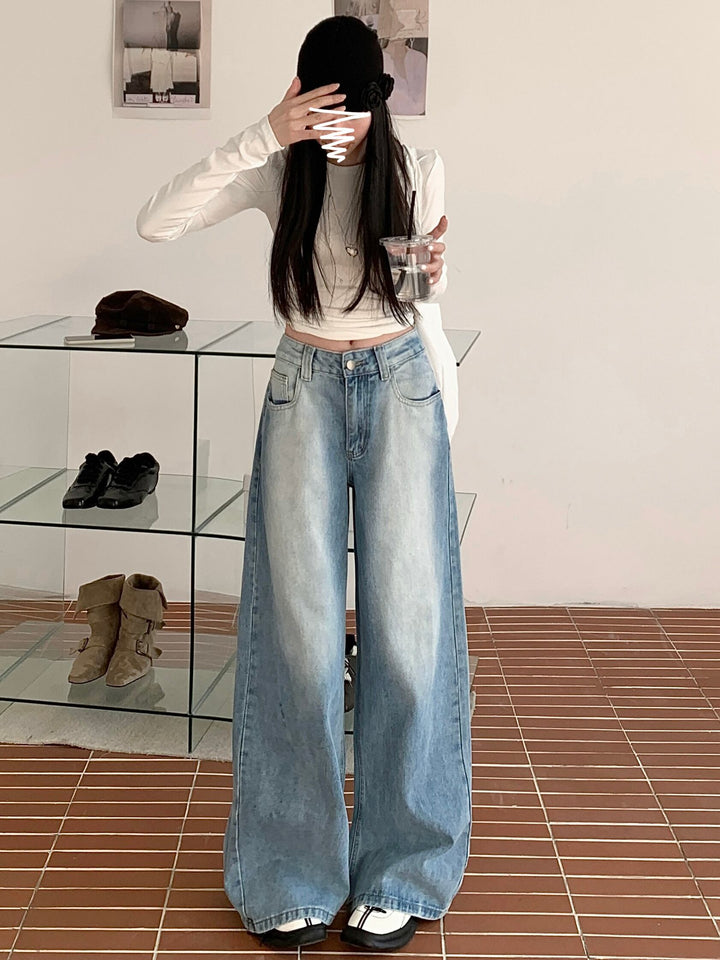 【bottoms】デニムワイドパンツ　M29496