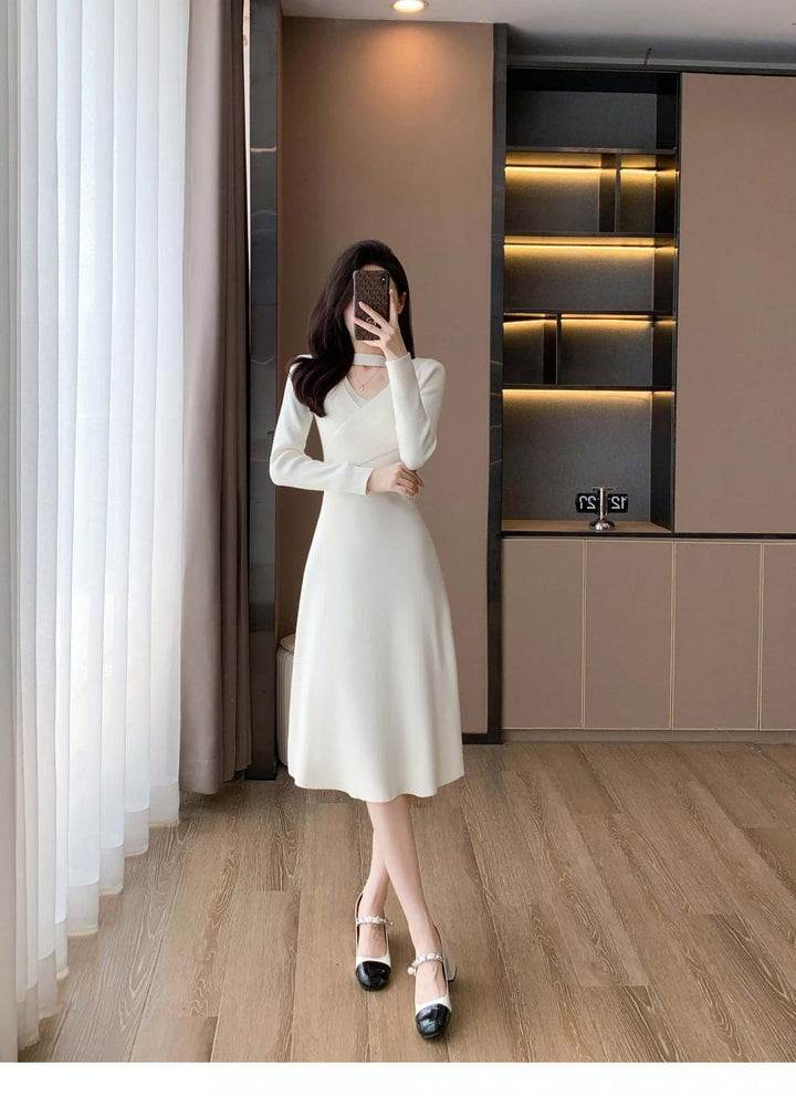 【dress】ホルターネックVネックワンピース　M25693