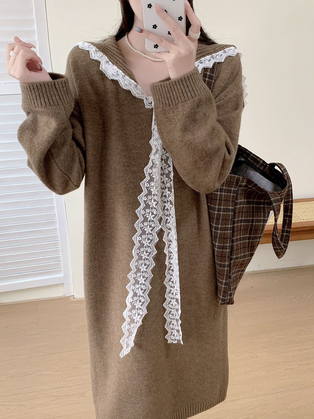 【dress】セーラーカラーニットワンピース Q7770