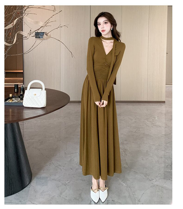 【dress】チョーカー付Vネックワンピース　M28249