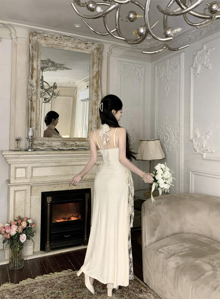 【dress】レース切り替えキャミワンピース　M30005