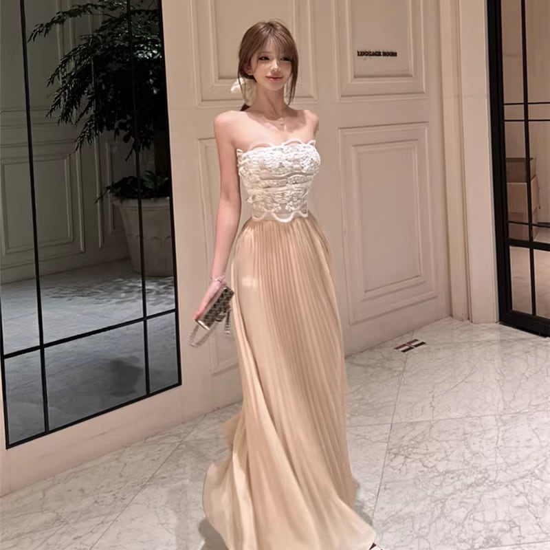【dress】レースドッキングドレス Q7906