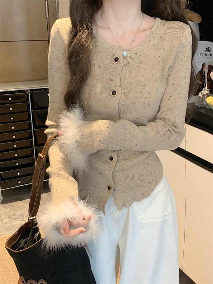 【outer】ファーニットカーデ　M28881