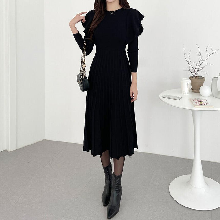 【dress】フリルニットワンピース　M26191
