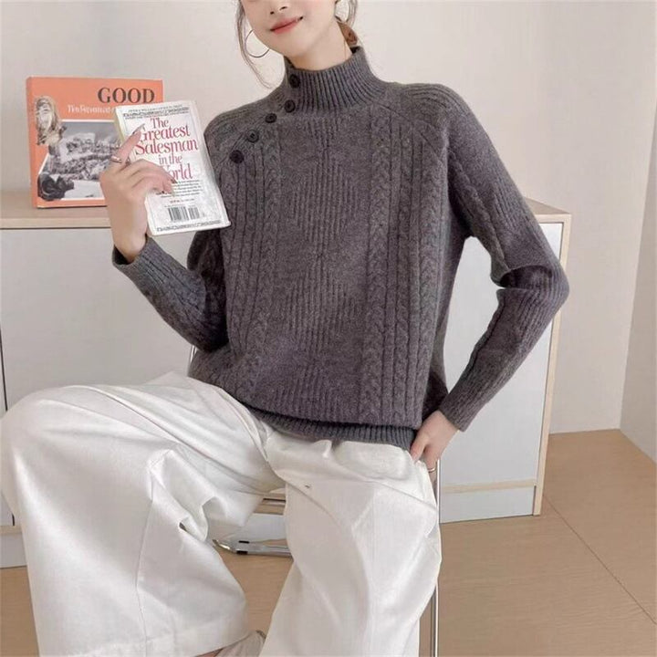 【tops】ハイネックニットトップス Q7159