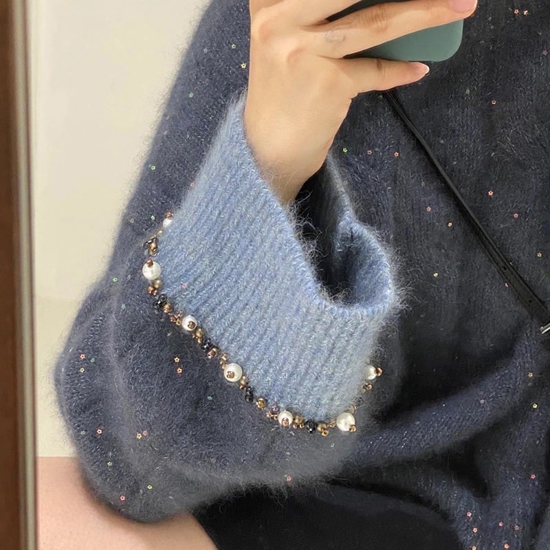 【tops】キラキラニットセーター　M18335