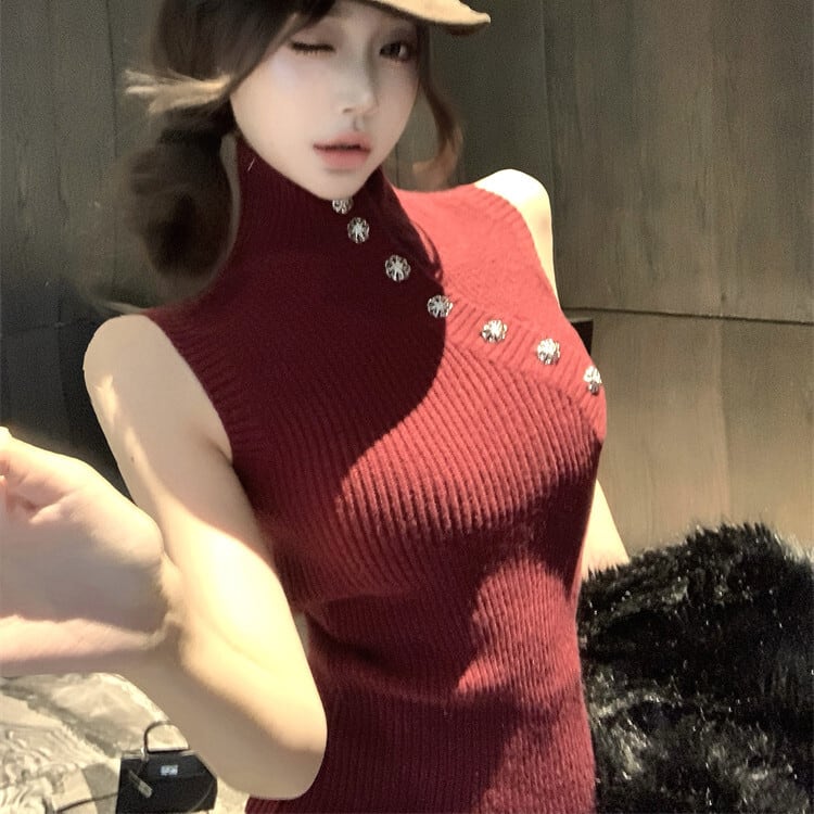 【tops】ノースリーブニットトップス　M28540