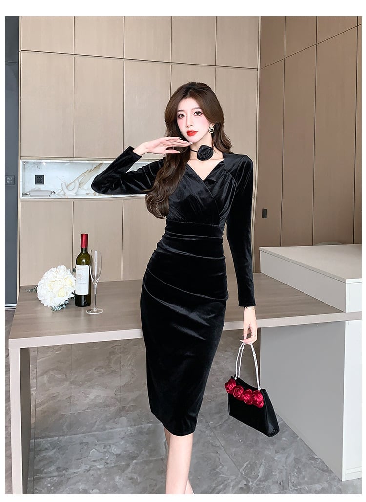 【dress】ベルベットデートワンピース　M18271