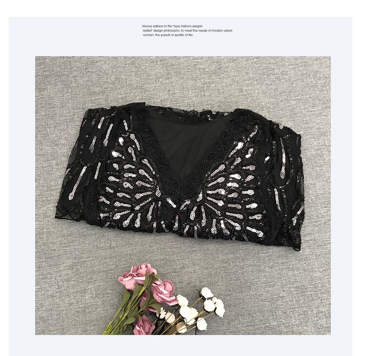 【dress】ノースリーブスパンコールワンピース　M30142