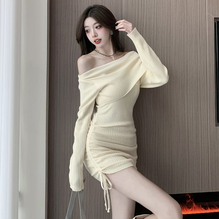 【dress】女子力アップエレガントニットワンピース　M17465