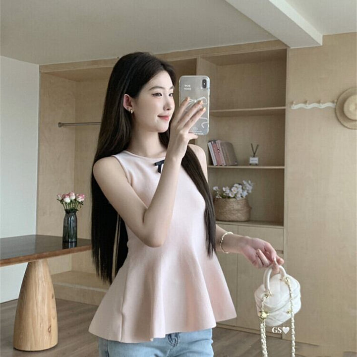 【tops】ノースリーブニットトップス　M30255