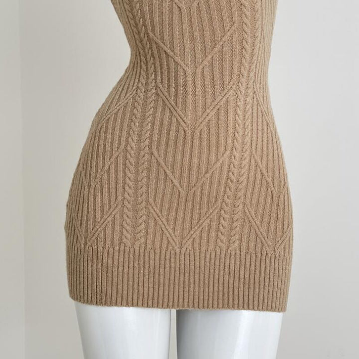 【dress】ホルターネックニットワンピース Q7740