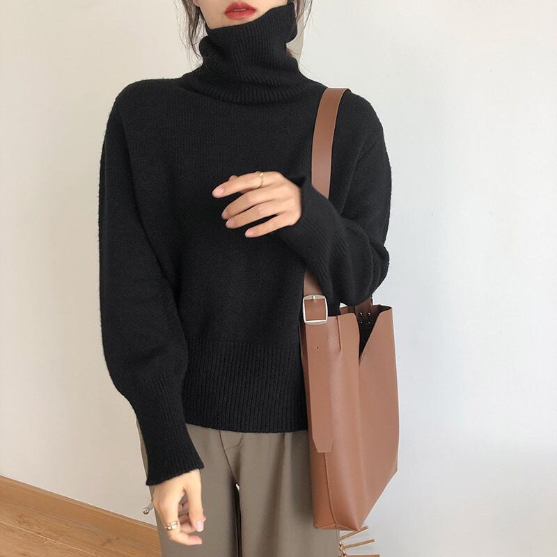 【tops】ハイネックニットプルオーバー　M19163